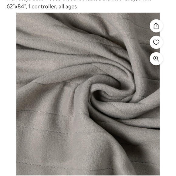 Mainstays Soft Fleece Electric Heated Blanket, Gray, Queen, 84"
× 90", 2 control - Picture 10 of 15